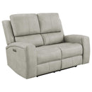 Brickston Triple Power Reclining Sofa Set Grey