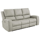 Brickston Triple Power Reclining Sofa Set Grey