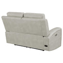 Brickston Triple Power Reclining Loveseat Grey
