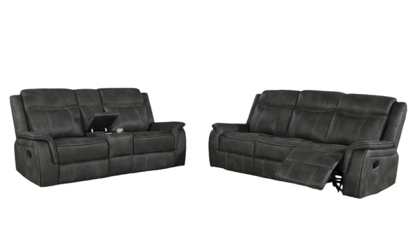 Lawrence  Upholstered Reclining Sofa Set Charcoal