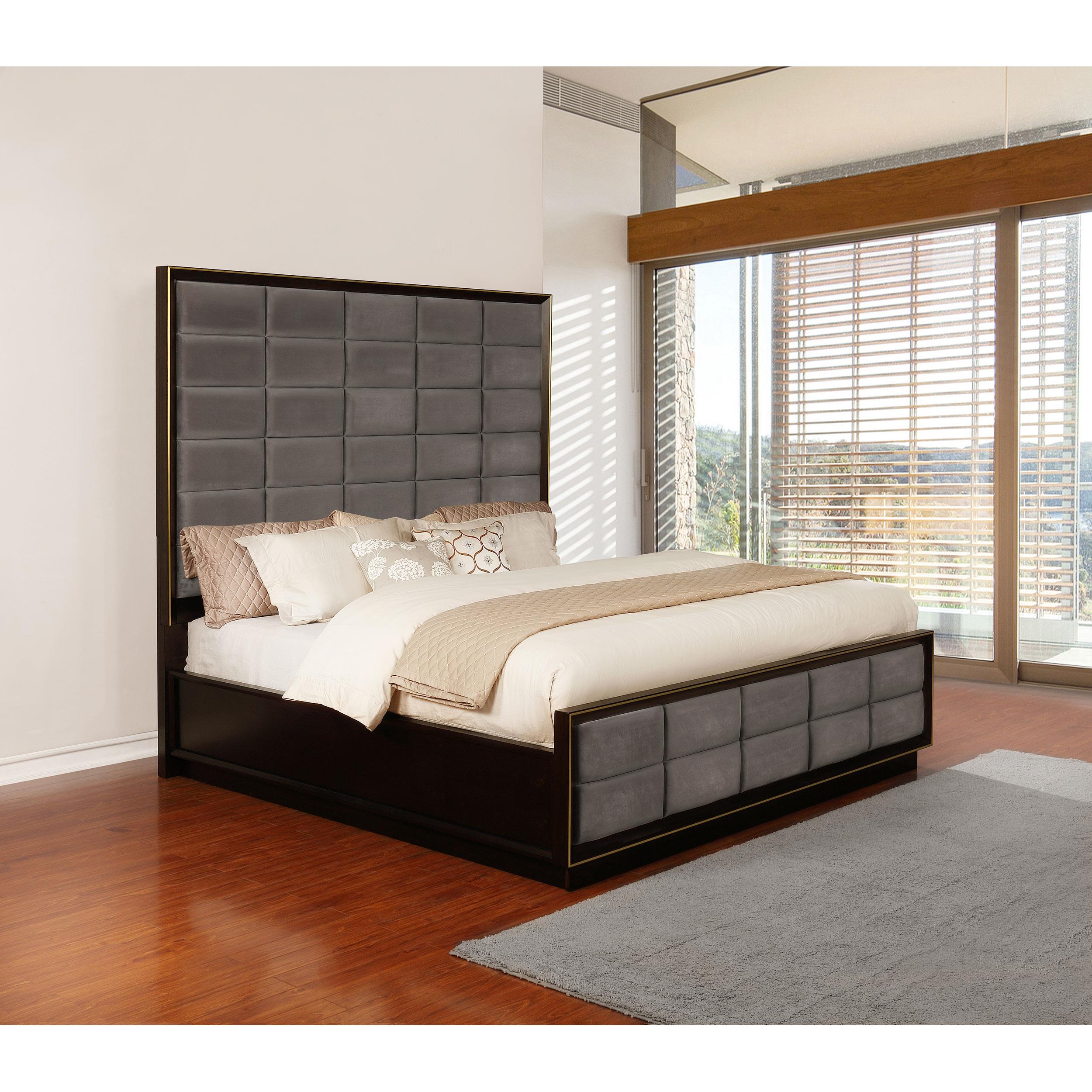 Diamond Modern Furniture COA Luddington California King Upholstered Panel Bed 223261KW IMAGE 4