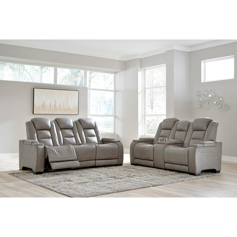 Signature Design by Ashley The Man-Den Power Reclining Leather Match Loveseat with Console U8530518 IMAGE 12