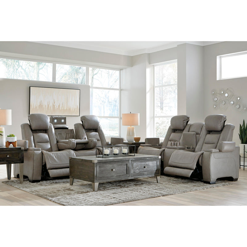 Signature Design by Ashley The Man-Den Power Reclining Leather Match Loveseat with Console U8530518 IMAGE 14