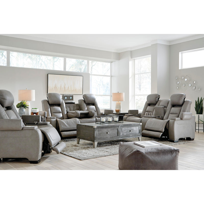 Signature Design by Ashley The Man-Den Power Reclining Leather Match Loveseat with Console U8530518 IMAGE 17