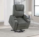 Armstrong Upholstered Power Lift Massage Recliner Ivory