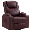 Armstrong Upholstered Power Lift Massage Recliner Black
