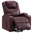 Armstrong Upholstered Power Lift Massage Recliner Black