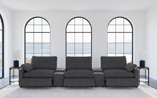 Collins  Power Reclining Home Theater Seating Dark Grey