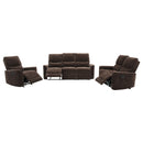 Navarro Upholstered Reclining Sofa Set Dark Brown