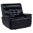 Hewitt Leather Upholstered Dual Power Recliner Chair Black