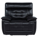 Hewitt Leather Upholstered Dual Power Recliner Chair Black