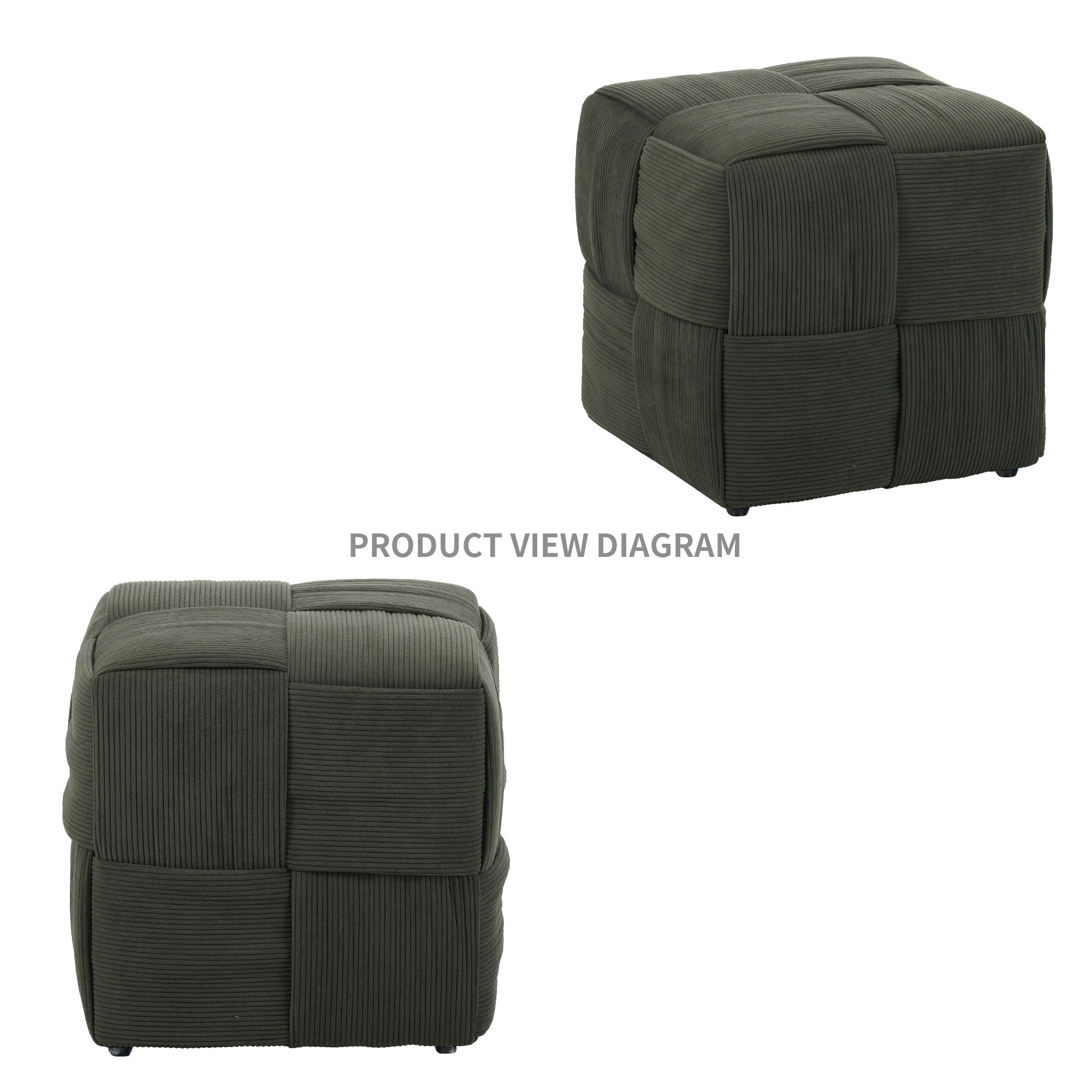 Square Ottoman Foot Rest With Woven Design