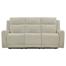 Kennett Chenille Upholstered Power Reclining Sofa Ivory