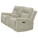 Kennett Chenille Upholstered Power Reclining Loveseat Ivory