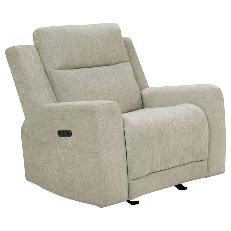 Kennett Chenille Upholstered Power Recliner Chair Ivory