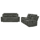 Kennett Chenille Power Reclining Sofa Set Dark Grey