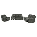 Kennett Chenille Power Reclining Sofa Set Dark Grey