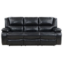 Camila  Upholstered Motion Reclining Sofa Set Black