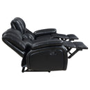 Camila  Upholstered Motion Reclining Sofa Set Black