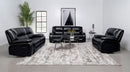 Camila  Upholstered Motion Reclining Sofa Set Black