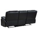 Camila  Upholstered Motion Reclining Sofa Set Black