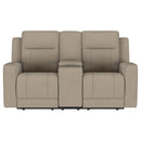 Brentwood Upholstered Motion Reclining Loveseat Taupe