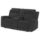 Brentwood Upholstered Motion Reclining Loveseat Taupe
