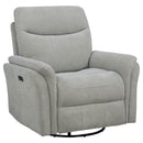 Adler Upholstered Power Swivel Glider Recliner