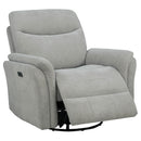 Adler Upholstered Power Swivel Glider Recliner