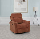 Adler Upholstered Power Swivel Glider Recliner
