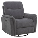 Adler Upholstered Power Swivel Glider Recliner