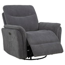 Adler Upholstered Power Swivel Glider Recliner
