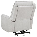 Sylmar Chenille Upholstered Dual Power Lift Recliner Grey