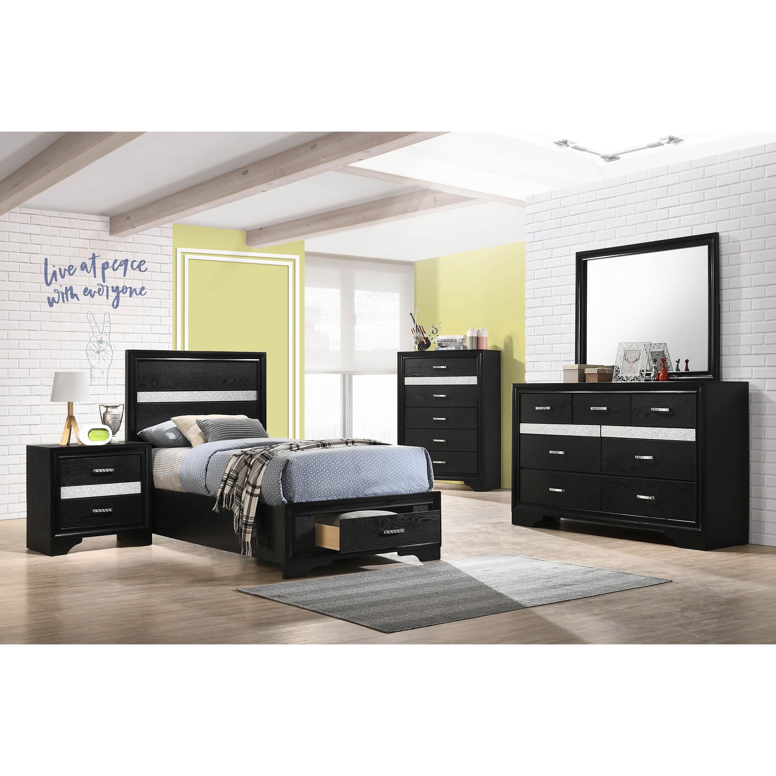 Diamond Modern Furniture COA Miranda Twin Panel Bed with Storage 206361T IMAGE 11
