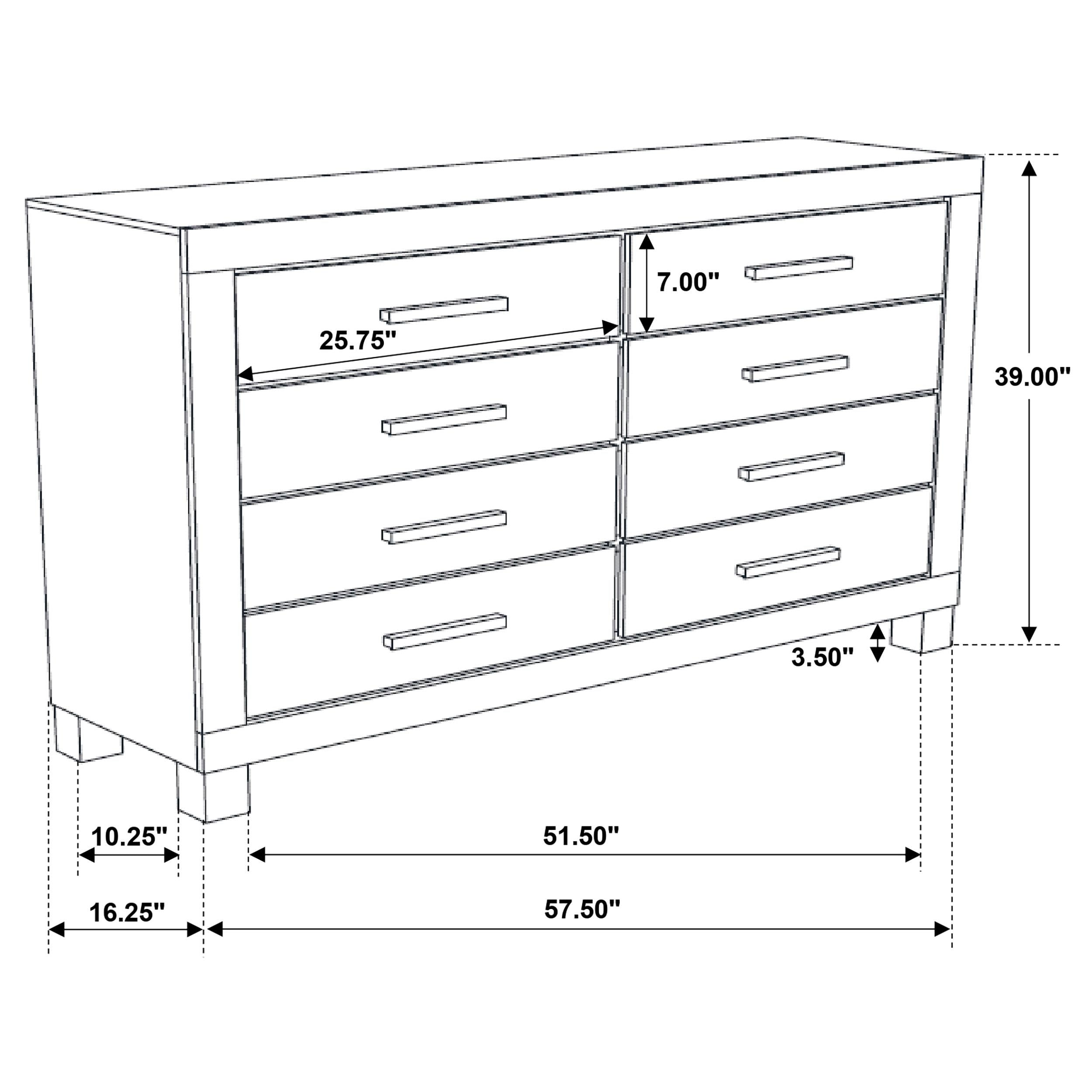 Diamond Modern Furniture COA Woodmont 8-Drawer Dresser 222633 IMAGE 10