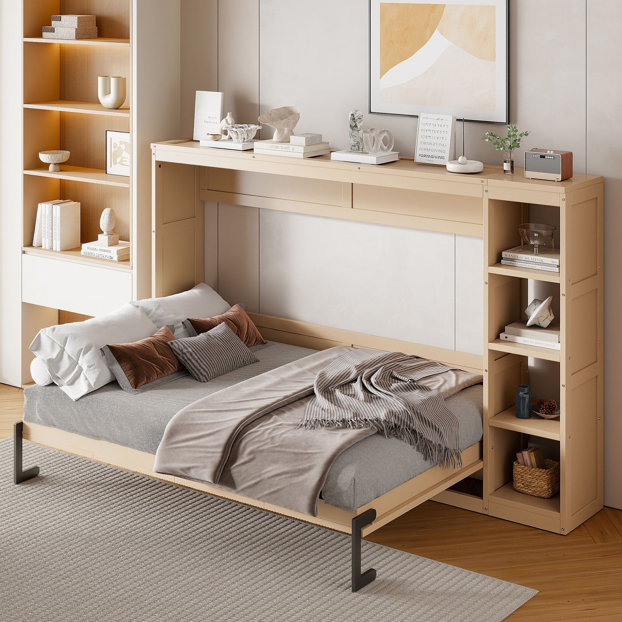 Murphy Bed With Bookshelf And Storage
