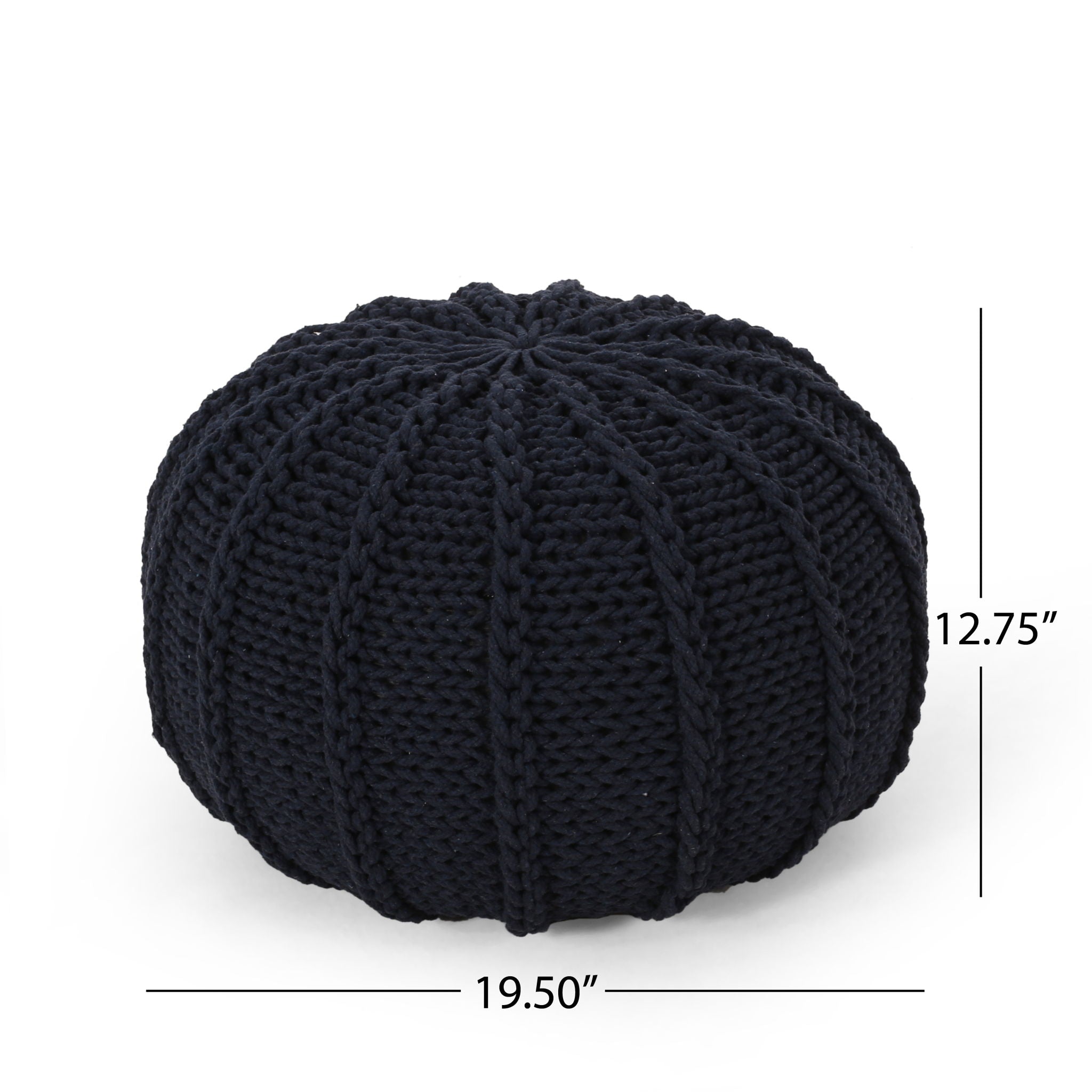 Bordeaux - Knitted Round Pouf Ottoman And Floor Cushion
