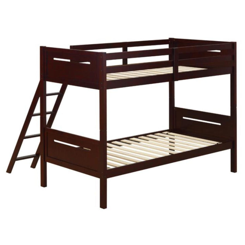 Coaster Furniture Littletown 405051BRN Twin over Twin Bunk Bed IMAGE 2