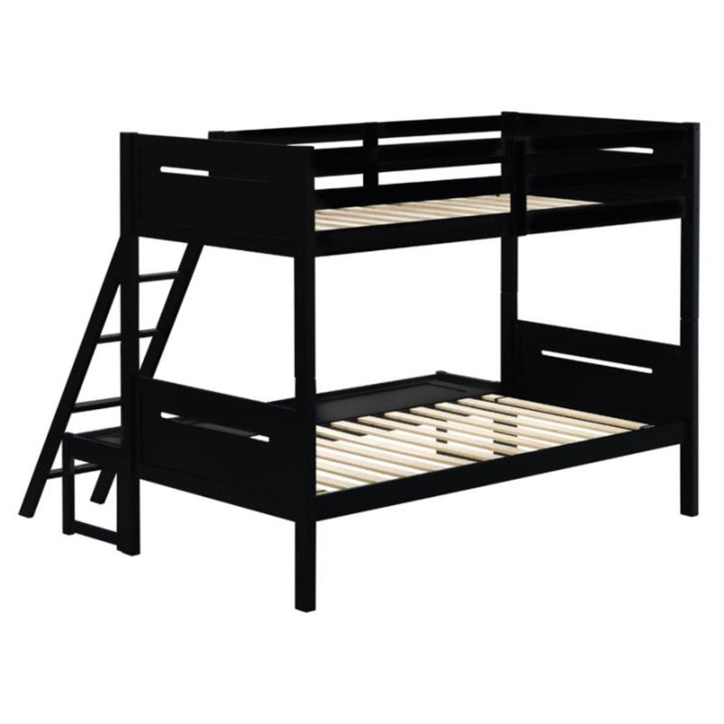 Coaster Furniture Littletown 405052BLK Twin over Full Bunk Bed IMAGE 2