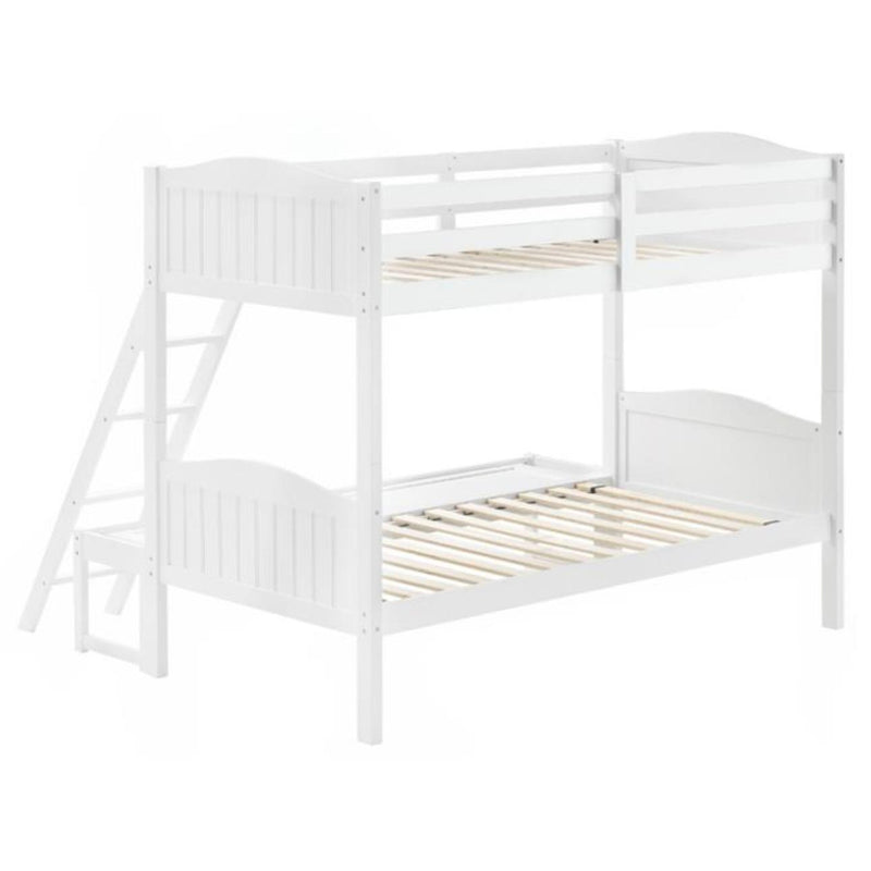 Coaster Furniture Littletown 405054WHT Twin over Full Bunk Bed IMAGE 2