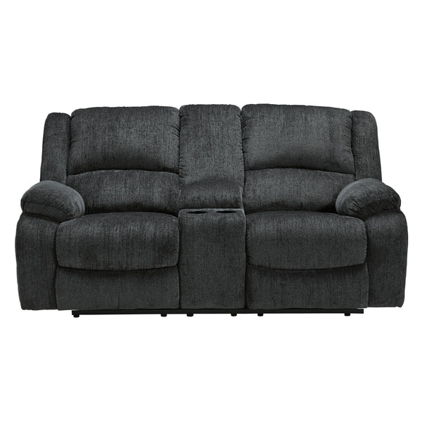 Signature Design by Ashley Draycoll Reclining Fabric Loveseat with Console 7650494 IMAGE 1