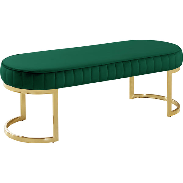 Meridian Lemar Green Velvet Bench IMAGE 1