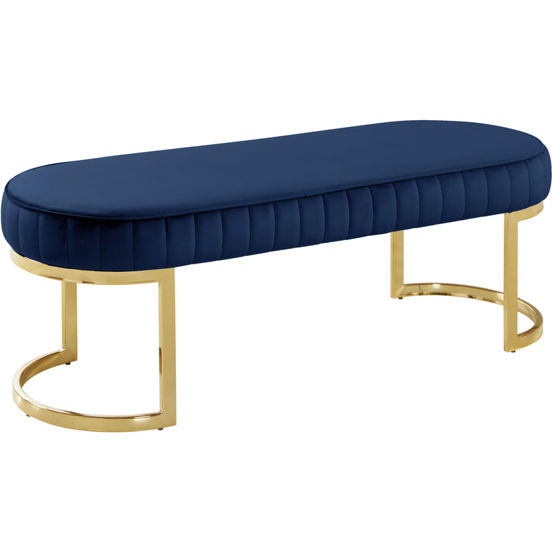 Meridian Lemar Navy Velvet Bench IMAGE 1