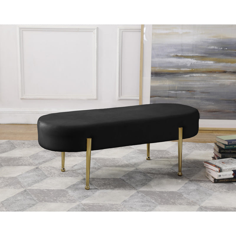 Meridian Gia Black Velvet Bench IMAGE 2