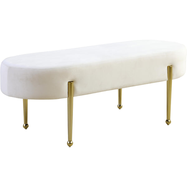 Meridian Gia Cream Velvet Bench IMAGE 1