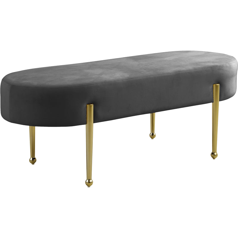 Meridian Gia Grey Velvet Bench IMAGE 1