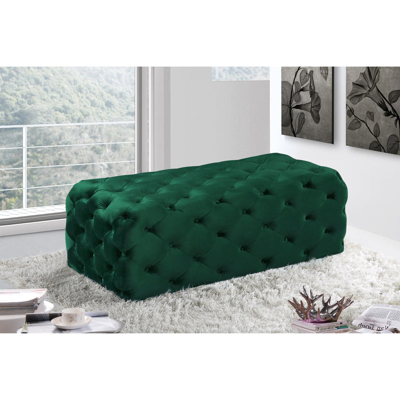 Meridian Casey Green Velvet Ottoman/Bench IMAGE 2