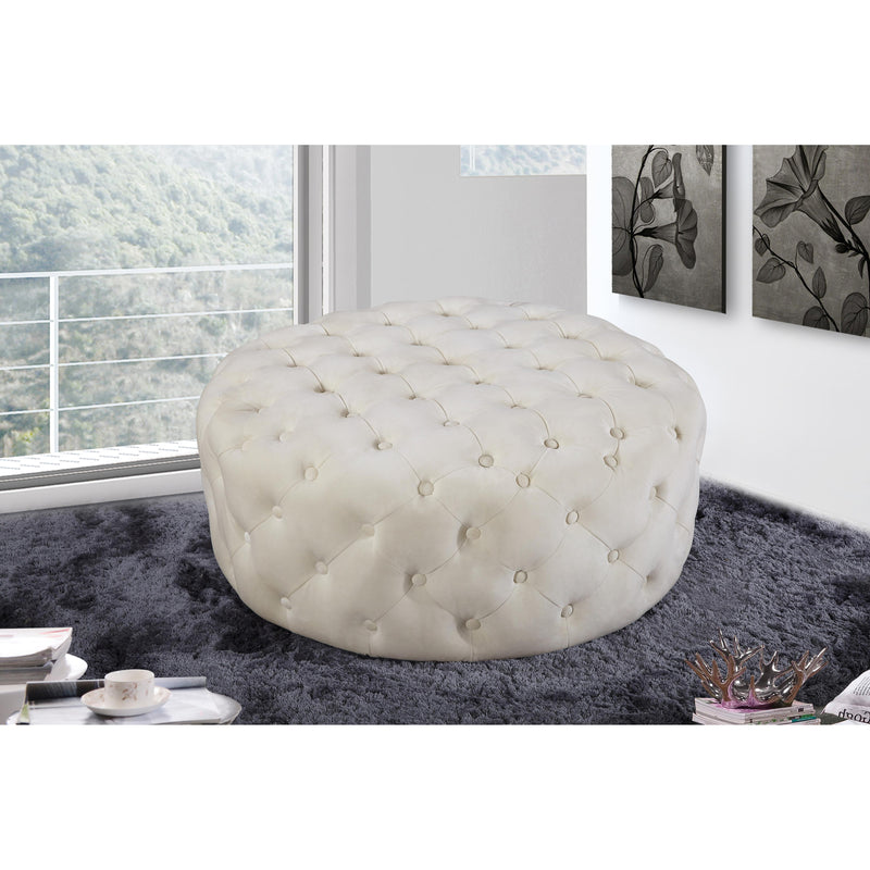 Meridian Addison Cream Velvet Ottoman/Bench IMAGE 2