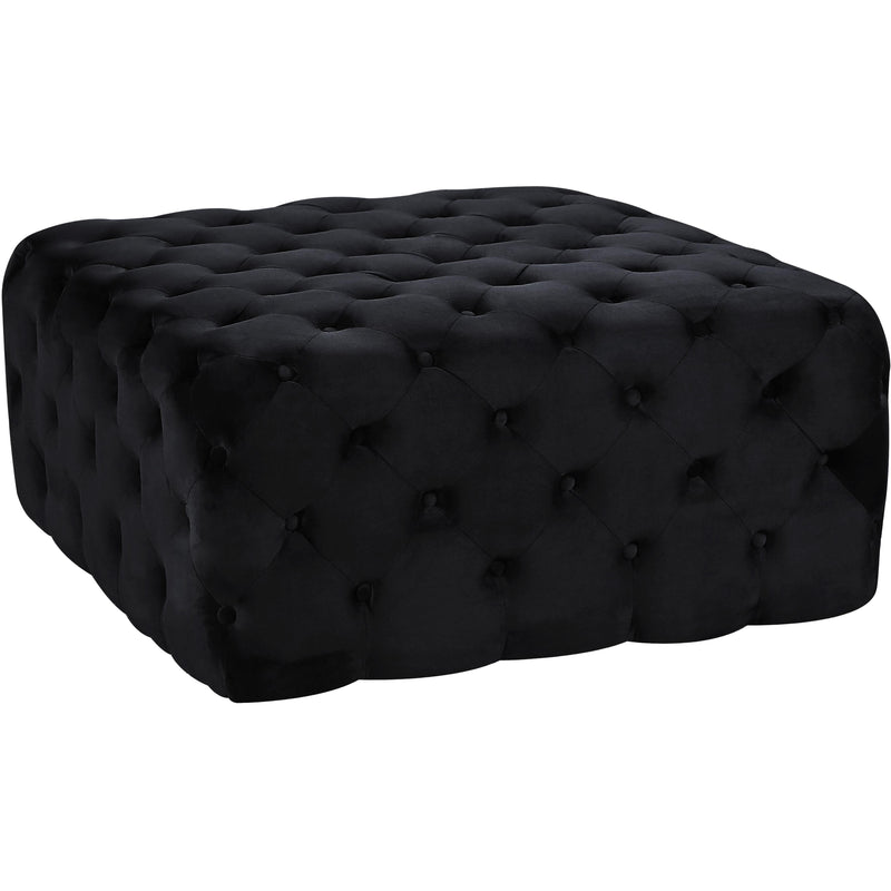 Meridian Ariel Black Velvet Ottoman/Bench IMAGE 1