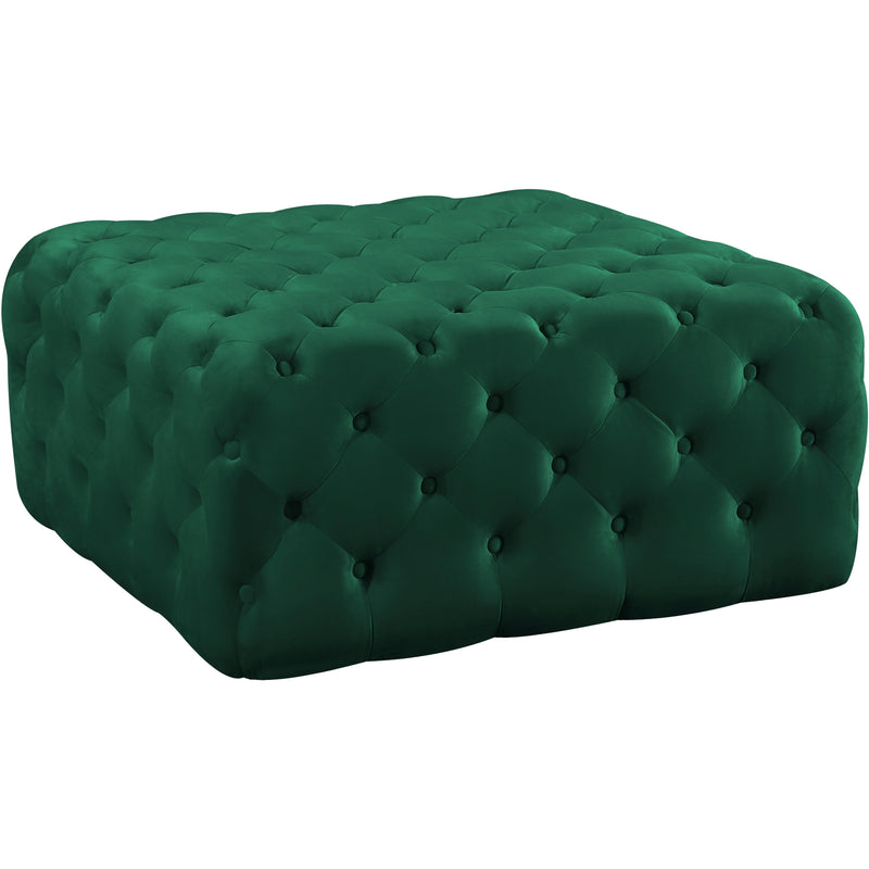 Meridian Ariel Green Velvet Ottoman/Bench IMAGE 1